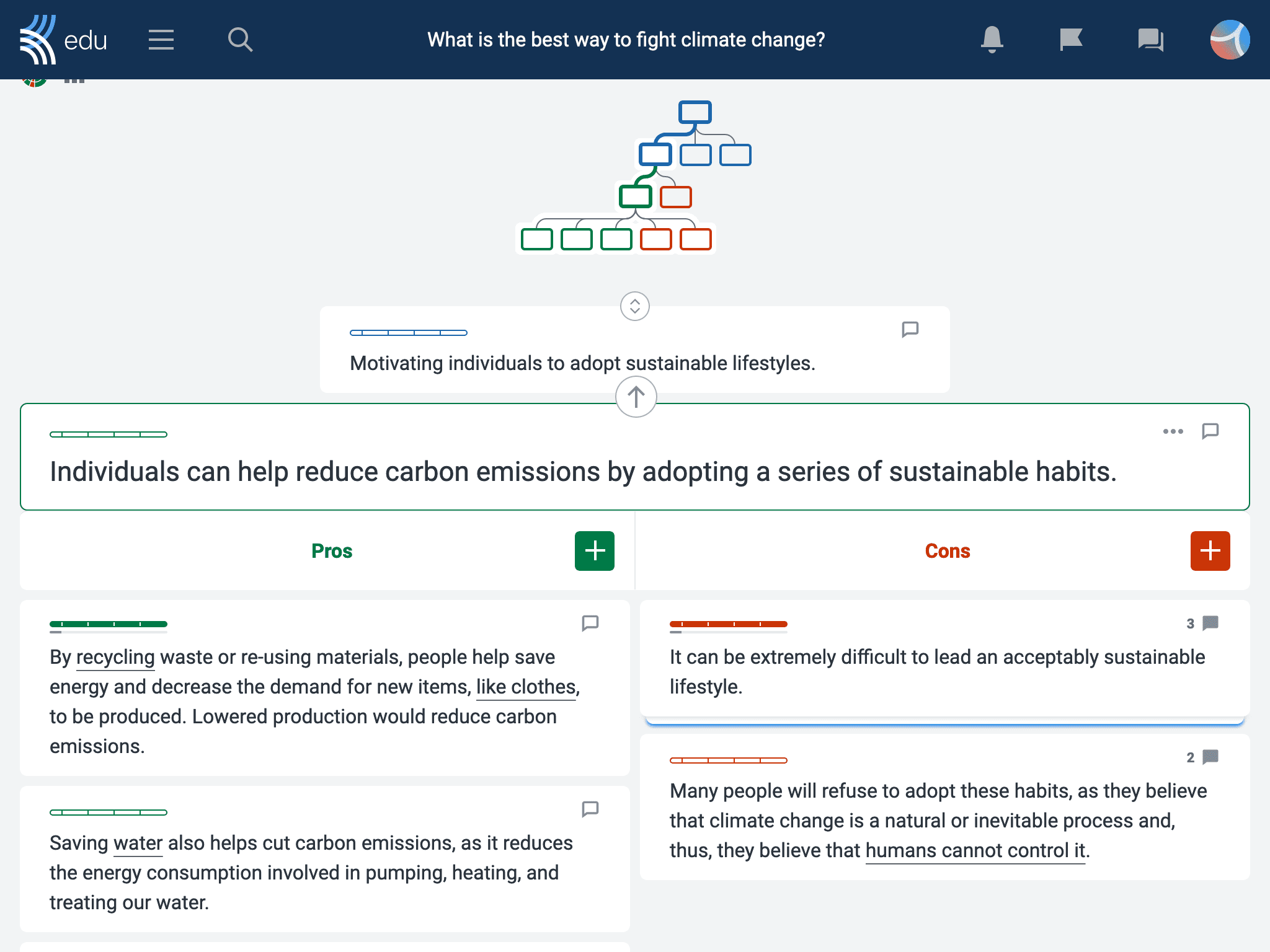 Using argument maps to teach critical thinking has improved results for students. 