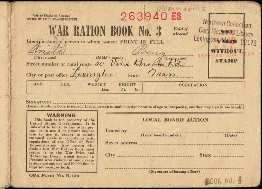 An image of a ration book used during World War II, which can be used as a primary source for this discussion activity for World War II.